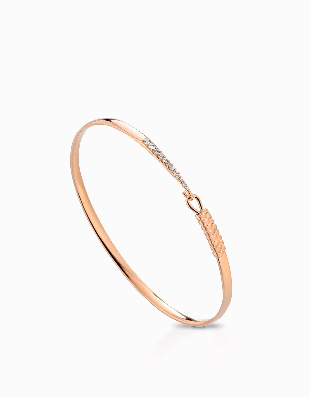 BRACCIALE RIGIDO IN ORO ROSA CON DIAMANTI