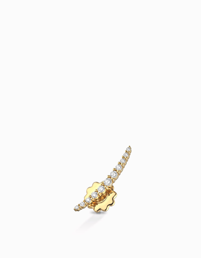 mono-orecchino in oro giallo con diamanti