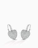 orecchini forma cuore con diamanti