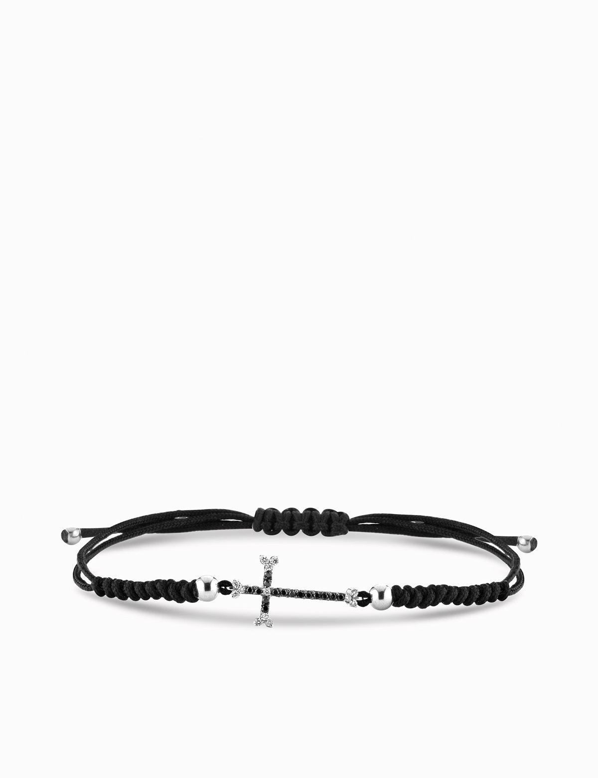 bracciale con croce in diamanti bianchi e neri