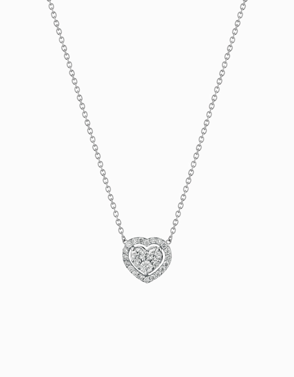 CIONDOLO CUORE DIAMANTI IN ORO BIANCO