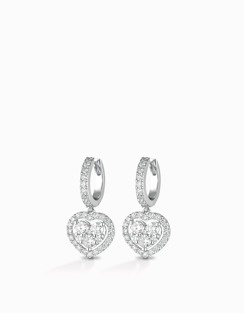 Orecchini Cuore In Oro E Zirconi Bianchi E Colore Acquamarina Collezione Miami - Foto 10