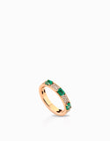 anello fascia diamanti con smeraldi