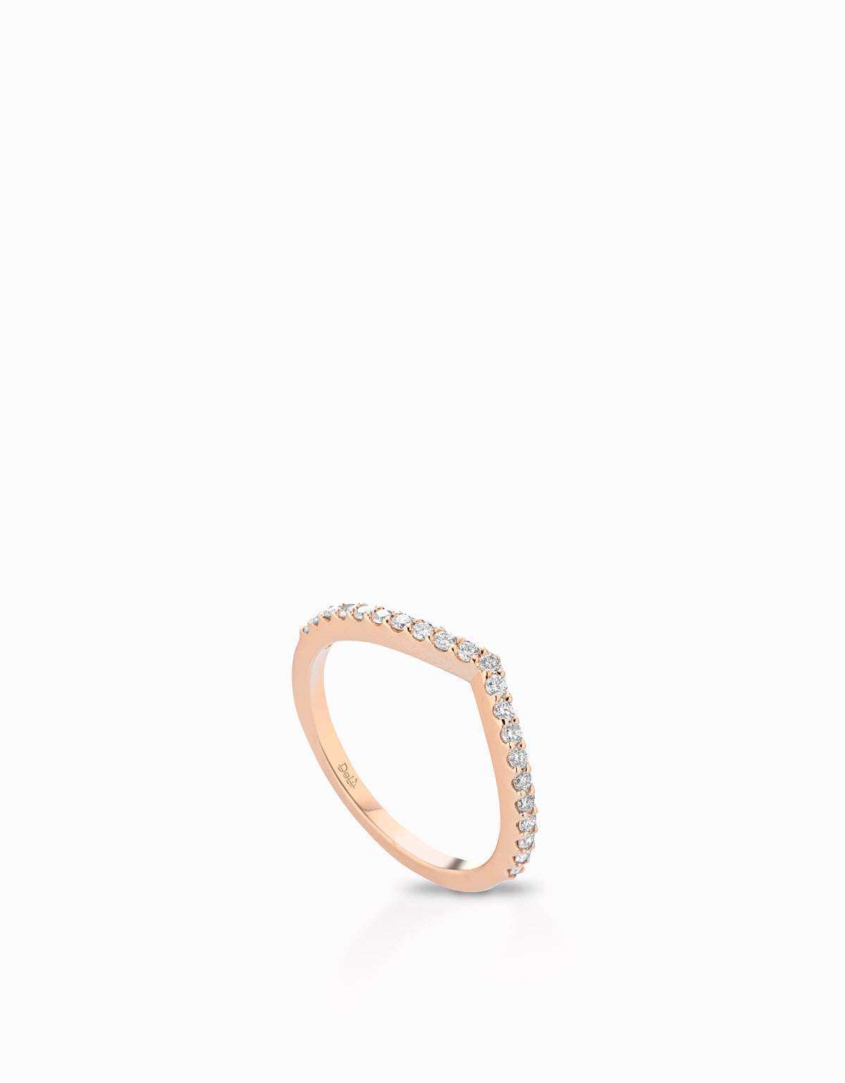 ANELLO A V PICCOLO IN ORO ROSA CON DIAMANTI