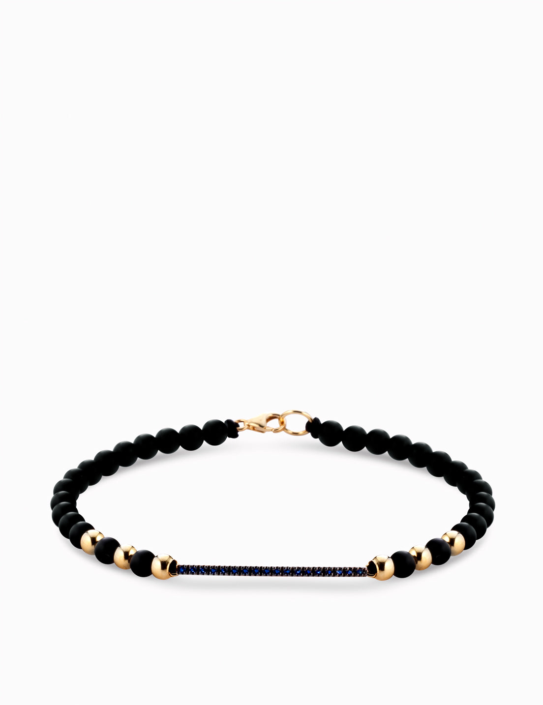 Bracciale in onice e chiusura con zaffiri