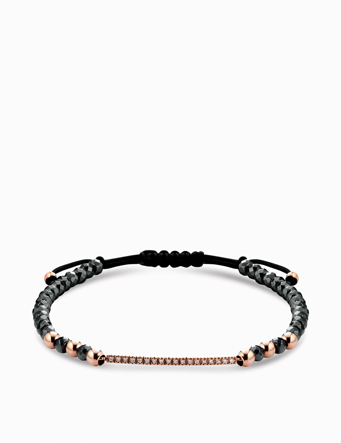 Bracciale bacchetta in ematite con diamanti