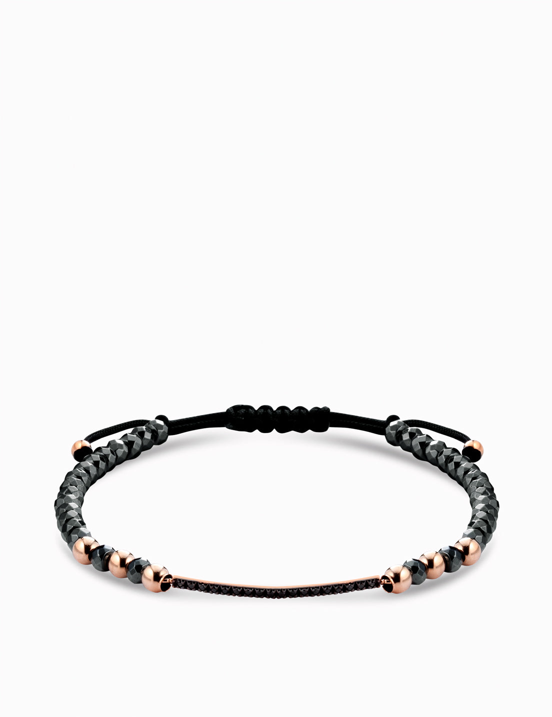 Bracciale in ematite con diamanti neri